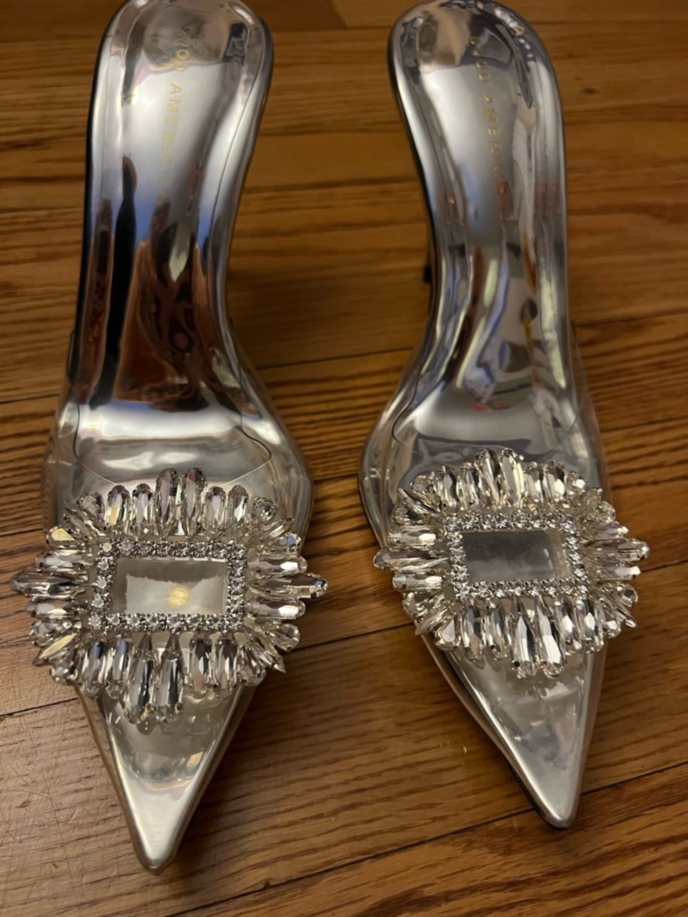 Good American Gemstone Pointed-Toe Women’s Slide Heels